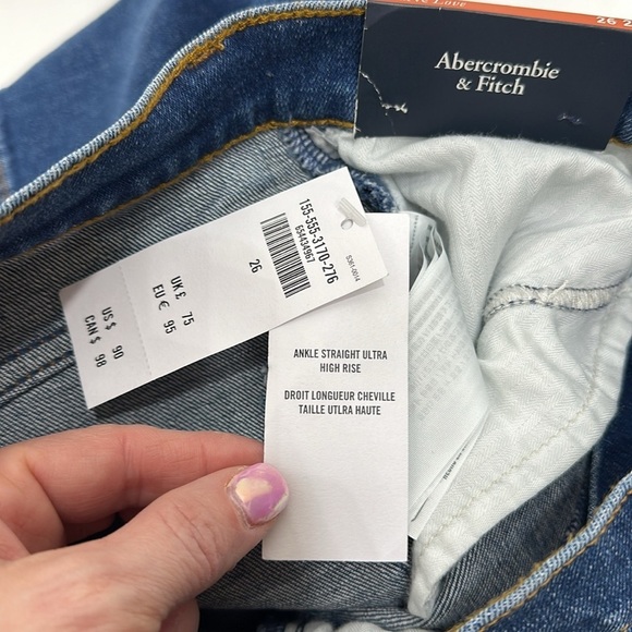 Abercrombie & Fitch Women's High Rise Jeans - Dark Blue - Picture 9 of 10